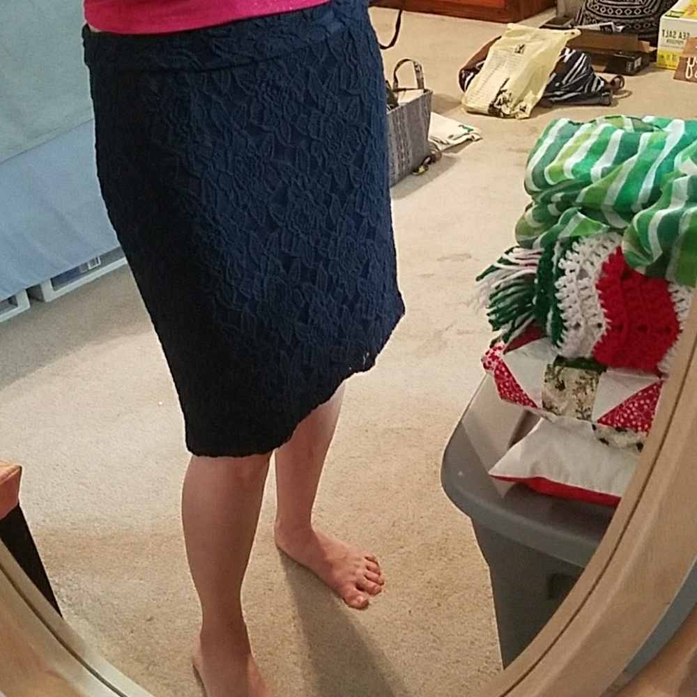 Navy blue lace skirt